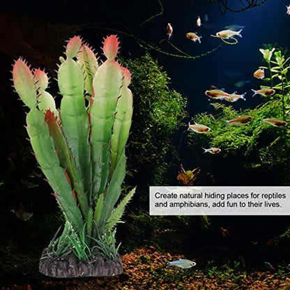 Artificial Plastic Plants for Fish Tank Decorations Cactus Plant Terrarium Reptiles Habitats Aquarium Decor