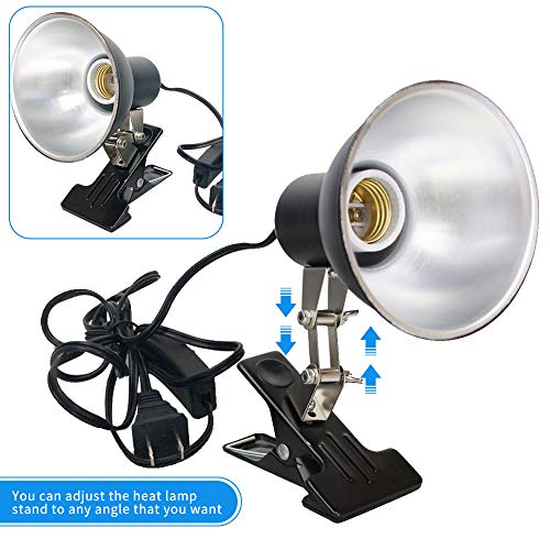 Reptile Heat Lamp Clamp,Adjustable Habitat Lighting Fixture for Tortoises Turtles Lizard,Heating Lamp Holder