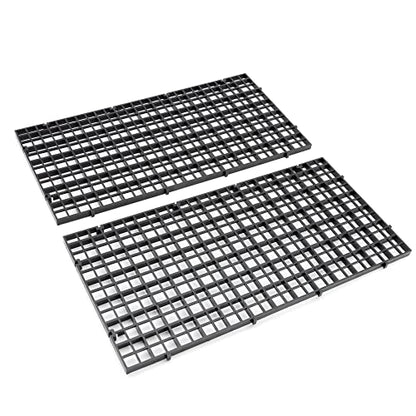 Aquarium Fish Tank Bottom Isolation 4 Pcs, Plastic Egg Crate Grid Divider Tray Egg (S 4pcs Black) - size: S 4pcs Black