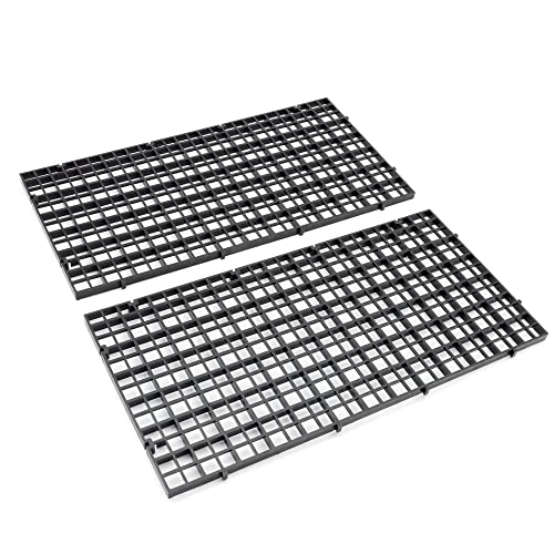 Aquarium Fish Tank Bottom Isolation 4 Pcs, Plastic Egg Crate Grid Divider Tray Egg (S 4pcs Black) - size: S 4pcs Black