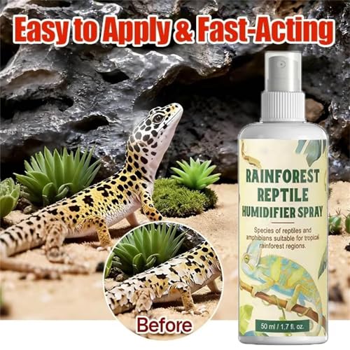 Frog Humidify Mister - Animal Misting Spray, 50ml Bearded Dragon Moisturizing Spray for Hydration, Fine Atomizer with Hand-Held Design, Reptile Care Tool for Habitat Moisture