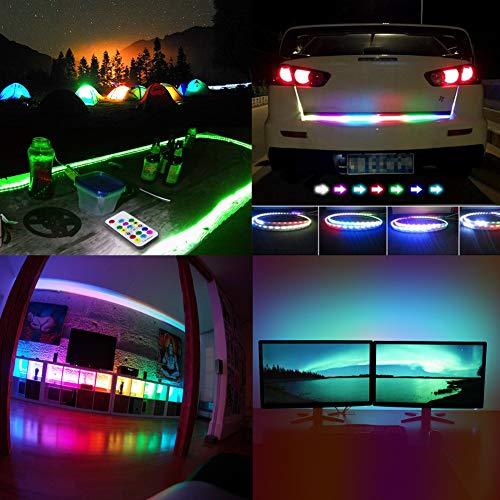 LED Strips Lights USB Powered Rainbow Chasing RGB LED Lights Strip LED TV Backlight Strip with 17-Key RF Remote Color Changing Strip Lights Waterproof IP65 LED Rope Lights LED Lights 2M 6.54FT - size: Dream Color+6.56FT/2M