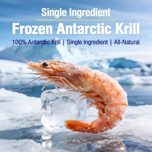 Antarctic Krill Oil Omega-3 Freeze Dried Treats for Cats, Dogs, Turtles & Fish – Premium Aquatic Turtle Food, Healthy Freeze Dried Cat Snacks, Natural Fish Food, 1.7oz