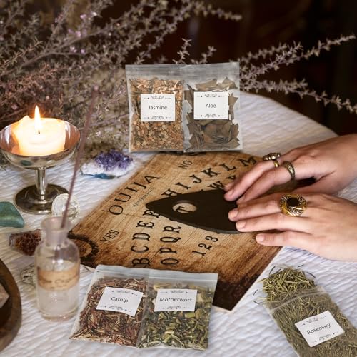 35Pcs Dried Herbs for Witchcraft Supplies, Dried Herb Kit for Witch Beginner, Wiccan, Wicca Altar Supplies, Magic Ritual and Spell, Candle and Soap Making, with Witchy Bell and More - style: 35 Herbal Bags