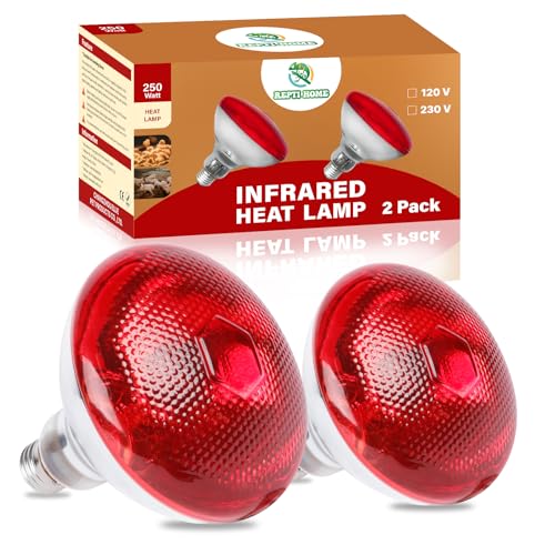 250W Red Heat Lamp Bulbs for Chicken,Infrared Flood Light Heat Lamp Bulb, Incandescent Light Heat Lamps for Chicks, Reptile, Pets, Par38 Glass E26 Base 2PCS - size: 250W 2PCS
