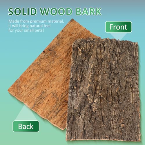 Didiseaon 4 Pcs Reptile Bark Platforms, Natural Wood Terrarium Climbing Decor, Cork Flats Enclosure Accessories for Bearded Dragon Gecko
