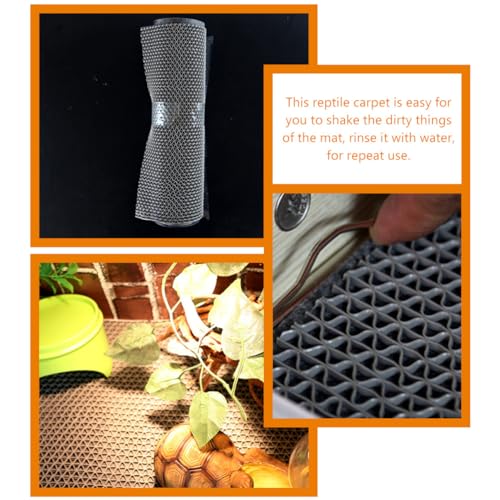 HANABASS Tortoise Terrarium Mats Reptile Cage Pad Reptile Carpet Lizard Mats Pet Supplies Easy to Clean Water - color: Dark Grey