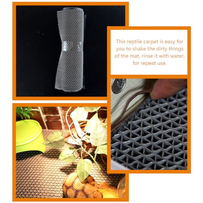 HANABASS Tortoise Terrarium Mats Reptile Cage Pad Reptile Carpet Lizard Mats Pet Supplies Easy to Clean Water - color: Dark Grey