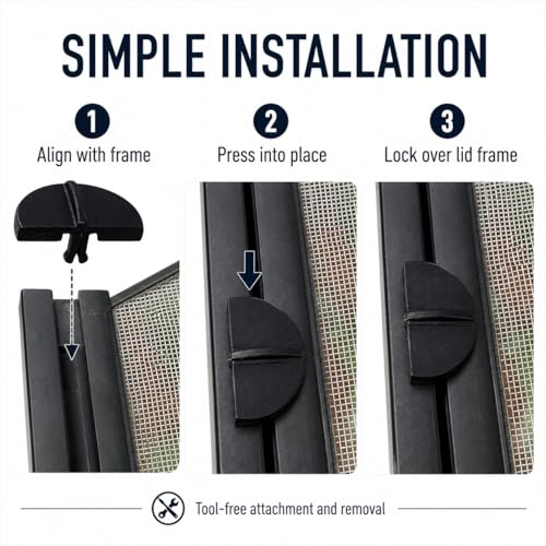 4 Pack Terrarium Lid Clips Compatible with Exo Terra Enclosures, Easy-Lock Reptile Cage Screen Cover Fasteners to Prevent Escapes