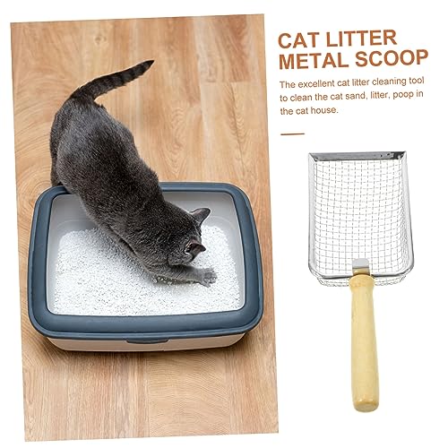 SUPVOX Stainless Steel Reptile Litter Scoop Nonslip Handle Cat Litter Sifter for Turtles Lizards and Pets Easy Waste Cleanup Tool for Reptile Terrariums