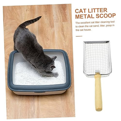 SUPVOX Stainless Steel Reptile Litter Scoop Nonslip Handle Cat Litter Sifter for Turtles Lizards and Pets Easy Waste Cleanup Tool for Reptile Terrariums