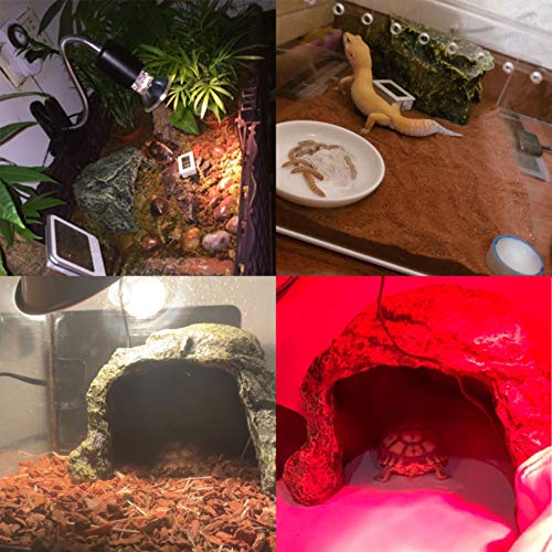 Tfwadmx Reptile Hideout, Tortoise Hide Cave, Turtle Hideout with Bendable Vines Leaves, Resin Rock Cave Habitat Hidden for Turtles Tortoise Bearded Dragons Lizards Geckos Snakes