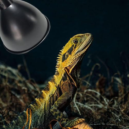 Terrarium Light Fixture - Reptile Heat Lamp Fixture with Deep Dome Design, UVB Bulb Reflector | Heat Bulbs Basking Lamp Holder, Optical Reflection Cover for Lizards, Turtles, and Amphibians - color: 8.5inch