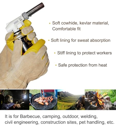 LENITH Animal Handling Gloves Bite Proof, Multi-purpose Pet Glove for Grabbing Reptile, Grooming, Trips to Vet Cat Dog Bird Falcon Livestock Snake Large