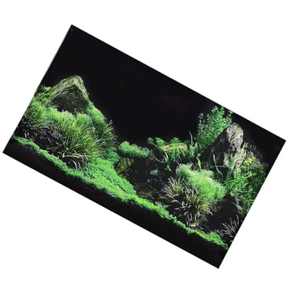 KANASI 3D Aquarium Poster, PVC Self Adhesive Underwater Seaweed Decorative Background Sticker for Reptile Terrarium Glass Jar Living Room Sofa TV Background Photo Wallpaper (91 * 50cm) - style: 91*50cm