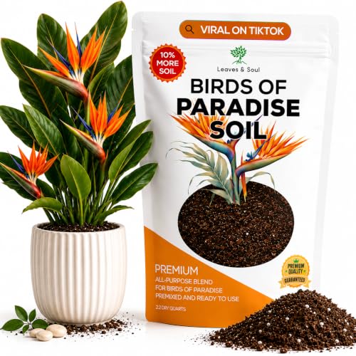 Professional Bird of Paradise Soil Potting Mix 2.2 Quarts Ready to Use, Premium Indoor Plant Soil for Birds of Paradise Plants, Peat Moss Coco Coir Perlite Dolomite, Made in USA - color: Birds of Paradise Soil, size: 2.2 Quarts