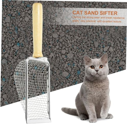 UKCOCO Cat Litter Scoop with Non Slip Handle Fine Mesh Sifter for Reptile Terrarium Cat Waste Cleanup Durable Design for Easy Scooping and Efficient Cleaning