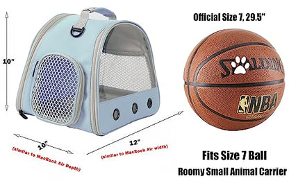 Guinea Pig Carrier Backpack, Clear Bubble Window Backpack for Guinea Pig, Bunny Rat Bird (Blue, Carrier) - color: Blue