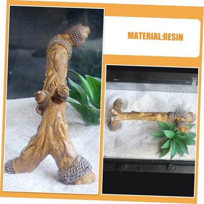 Mipcase Realistic Reptile Climbing Branch for Terrarium Decor Natural Driftwood Design for Snakes Lizards and Other Reptiles Enriches Habitat with Rain Forest Theme