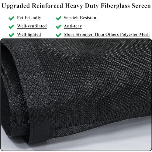 Mpmedo Magnetic Screen Door Upgraded-Model Full Strip Magnets,Fiberglass Heavy Duty Mesh Screen Doors Magnets,Retractable Door Screen Magnetic Closure for Single Front Patio Fit Doors to 32x80 - size: Fit Door Size To 32"x 80"