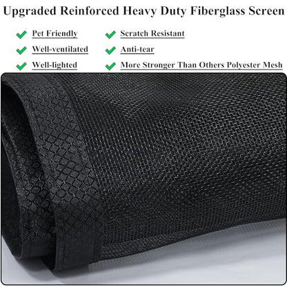 Mpmedo Magnetic Screen Door Upgraded-Model Full Strip Magnets,Fiberglass Heavy Duty Mesh Screen Doors Magnets,Retractable Door Screen Magnetic Closure for Single Front Patio Fit Doors to 32x80 - size: Fit Door Size To 32"x 80"