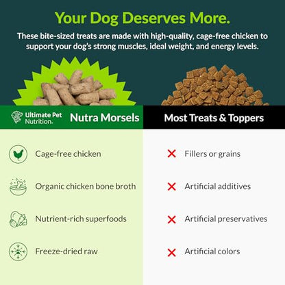ULTIMATE PET NUTRITION Nutra Morsels, Superfood Treat & Food Topper (Chicken)