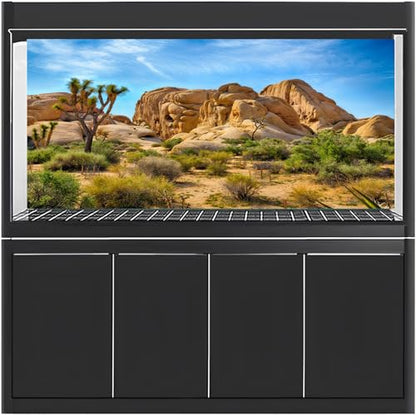 Polyester 72x16 inches Joshua Tree National Park Backdrop Arid Barren Cactus Sandstone Rock Climate Mountain and Desert Scenery Backdrop Desert Terrarium Background - size: 72x16 Inches