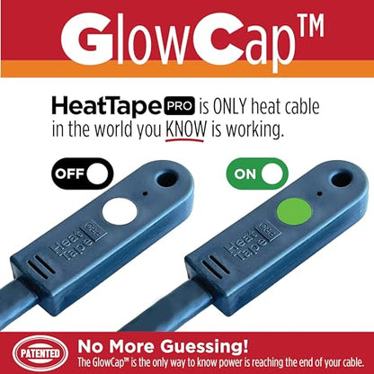 RADIANT SOLUTIONS HeatTapePro - Intelligent Commercial Grade Self-Regulating Heat Cable with GlowCap™ - 10 YR warranty - Ice Dam & Pipe Freeze Protection - 6 ft cable + 10 Ft Cord, 120V, 6 watts/Ft - style: Heat Tape Pro (6 FT)