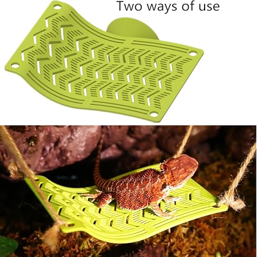 Bearded Dragon Frog Lizard Hammocks, Reptile Hammock with Suction Cups & Tie Straps, Hanging Swing Cradle for Chameleon, Lizards, Geckos, Snakes, Lguana, Reptile & Amphibian Habitat Décor - size: Small