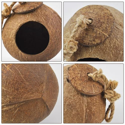 Crested Gecko Coconut Hide Natural Lizard Coco Hut Reptile Hanging Nest Flexible Vine Habitat Decoration Bearded Dragon Terrarium Accessories for Chameleon Tree Frog Snake Hermit Crab - style: 【Style A】