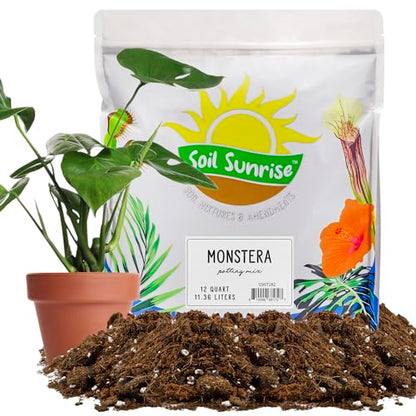 Soil Sunrise Monstera Houseplant Potting Soil Mix (12 Quarts) Custom Blend for Growing and Repotting - size: 12 Quarts