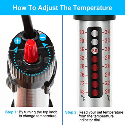 DaToo Aquarium Heater Fish Tank Heater Submersible 300 Watt, 1 Yr Warranty - size: 300Watt
