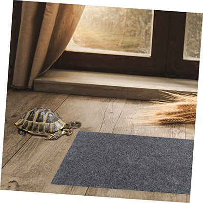 4pcs Reptile Carpet Substrate Liner Mat for Lizards Turtle Absorbent Washable Non-Abrasive Habitat Mats Grey for Terrarium Flooring