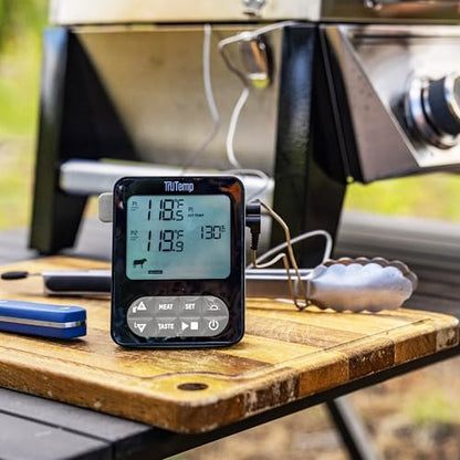 Taylor TruTemp Dual Probe Wired Programmable Meat & Food Thermometer, Digital, Monitor Two Dishes, Baking, Grilling, Roasting, User-Friendly, Backlit, Gray - color: gray