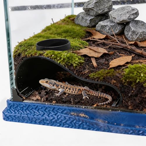 Black Reptile Underground Cave Viewing Hide Lizard Hognose Leopard Snake Gecko Hideout Habitat Tank Enrichment Reptile Decoration Accessories Ornaments Supplies