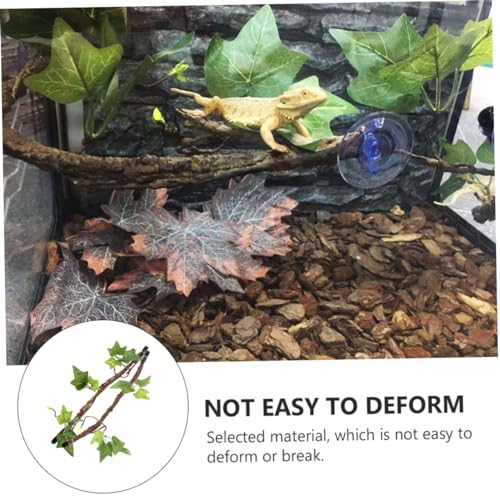 Totority 2 Pcs Reptile Climbing Branches Suction Cups Artificial Rattan Vines for Terrarium Decoration Sturdy Habitat Ornaments for Lizards Snakes and Geckos