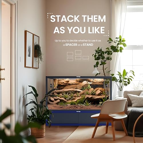 Phailozoo 120 Gallon Reptile Terrarium with 48" Spacer Cabinet, Only for Phailozoo 85/120 Gallon Reptile Enclosure, Reptile & Amphibian Enclosure Terrarium Stand, 48"x 24" x 10"