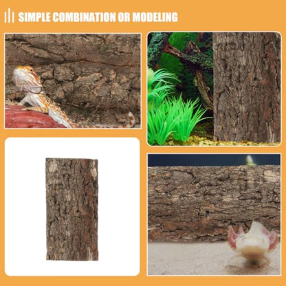 Totority 3pcs Bark Backdrop for Reptile Tanks Aquarium Background and Lightweight Terrarium Decoration Creates Comfortable Habitat for Lizard Snake Fish