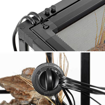 Reptile Tank 20 Gallon, 360°Full Vision Glass Reptile Terrarium 24" x 18" x 12", 24 in Wide Front Opening Reptile Tank for Desert and Tropical Reptiles Gecko Bearded Dragon Snake Hermit Crab
