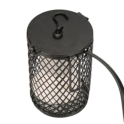 100W Ceramic Heat Lamp Bulb with Lampshade, Infrared Reptile Heat Emitter Heater Lamp Bulbs Hanging Hook Cage for Pet Brooder Coop Chicken Lizard Snake(USA Black) - color: Usa Black