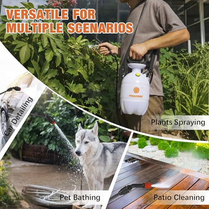 1 Gallon/3.78L Pressure Sprayer - Multi-Use Pump Mister for Garden, Lawn & Home with 2 Nozzles, Shoulder Strap & Gloves - Ideal as Weed, Plant & Water Sprayer - color: 1 Gallon/3.78L Pressure Sprayer