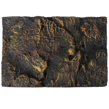 3D Reptile Tank Background Board Pu Material Textured Decorative Panel for Turtle Terrarium Environment with Yellow Rock Pattern Suitable for Turtle and Reptile Tanks