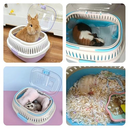 Hamster Carrier Guinea Pig Carrier 13 X 11 X 8 in Portable Hamster Travel Cage with Ventilation Holes Outdoor Small Pet Carrier for Rat Gerbil Rabbit Hedgehog Squirrel Mouse Bunny - color: Purple