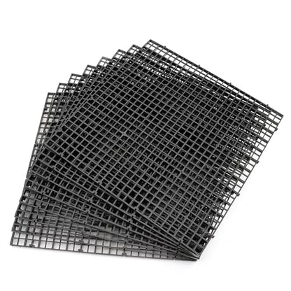 Aquarium Fish Tank Bottom Isolation 8 Pcs, Plastic Egg Crate Grid Divider Tray Egg (L 8pcs Black) - size: L 8pcs Black
