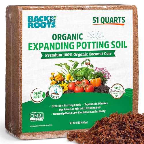 Back to The Roots Organic Coir, 51 Quart Expanding Soil, Great for Seeds and Potting - size: 51 Quart, style: 51 Quart Expanding Soil