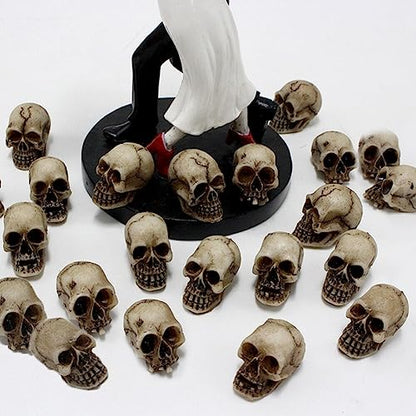 Eforcase 20PCS Miniature Skulls Heads Halloween Figurines Skeleton Skull Statues Ornament Halloween Prank Props Halloween Trick Toy Favors Crafts, Decoration for Desktop, Halloween and Easter