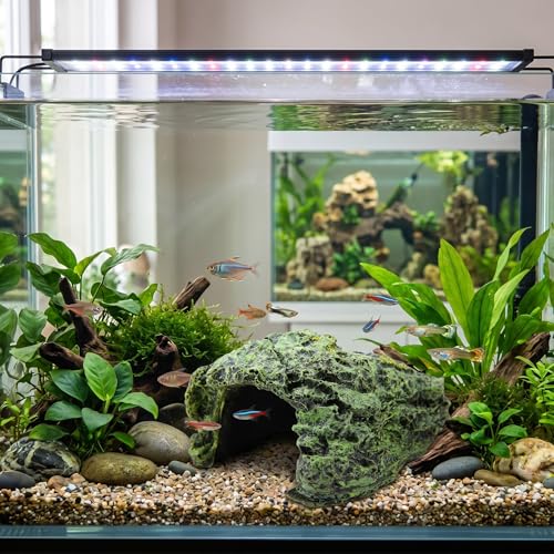 Zerone Turtles Hiding Hole Basking Cave Reptile House Shelter, Hiding Cave, Fish Hide Habitat, Resin Reptile Hiding Aquarium
