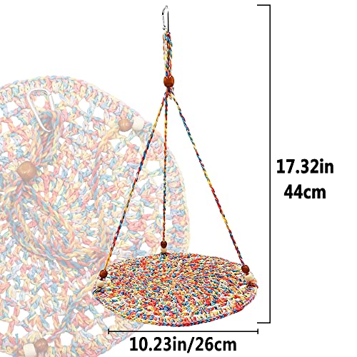 Handwoven Hammock Bearded Dragon Rest Bed Habitats Supplies Climbing Terrarium for Lizard Leopard Gecko Parrots Parakeet Cockatiel Rats Snake Hamster Squirrel Chameleon Small Birds (Dazzling Orange) - color: Dazzling Orange
