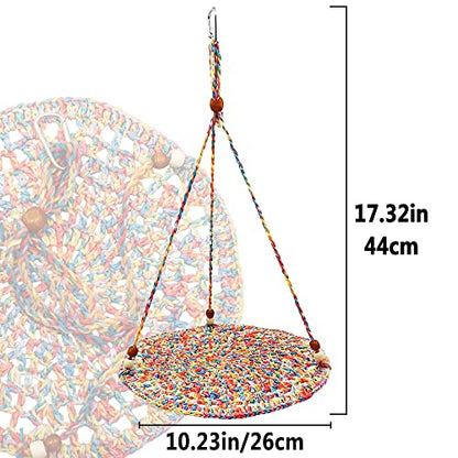 Handwoven Hammock Bearded Dragon Rest Bed Habitats Supplies Climbing Terrarium for Lizard Leopard Gecko Parrots Parakeet Cockatiel Rats Snake Hamster Squirrel Chameleon Small Birds (Dazzling Orange) - color: Dazzling Orange