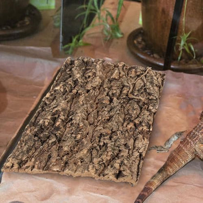 SHINEOFI 4pcs Reptile Bark Decor Wood,11. 8" X 7. 8" Cork Bark Background Natural Terrariums Background Cork Wood Habitat Tank Decoration for Bearded Dragon